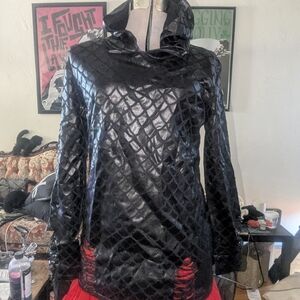 Killstar Mermaid Shredded Fishscale Snakeskin Hoodie